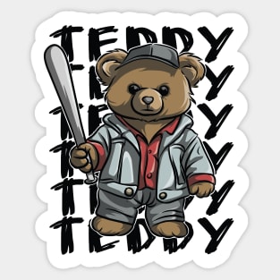 Street Teddy Bear Sticker